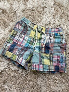 GAP Boys Plaid Swim Trunks